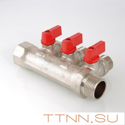 Коллектор с отсекающими кранами Valtec 1*3*1/2 VT.580 Коллектор с отсекающими кранами Valtec 1*3*1/2 VT.580