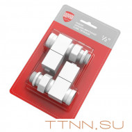 Набор вентелей Royal Thermo CUBE, ПРЯМОЙ, (2 шт) белый Набор вентелей Royal Thermo CUBE, ПРЯМОЙ, (2 шт) белый