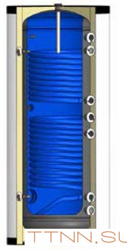 Бойлер косвенного нагрева с двумя змеевиками ЭВАН WBС-HT-160 Бойлер косвенного нагрева с двумя змеевиками ЭВАН WBС-HT-160