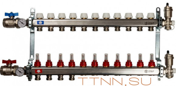 Коллектор с расходомерами STOUT SMS 0907 000011 Коллектор с расходомерами STOUT SMS 0907 000011