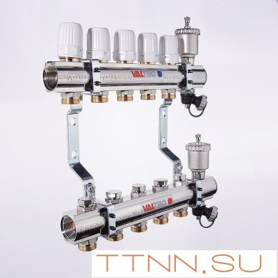 Для отопления VALTEC 1"х6 вых. Евроконус 3/4" Для отопления VALTEC 1"х6 вых. Евроконус 3/4"