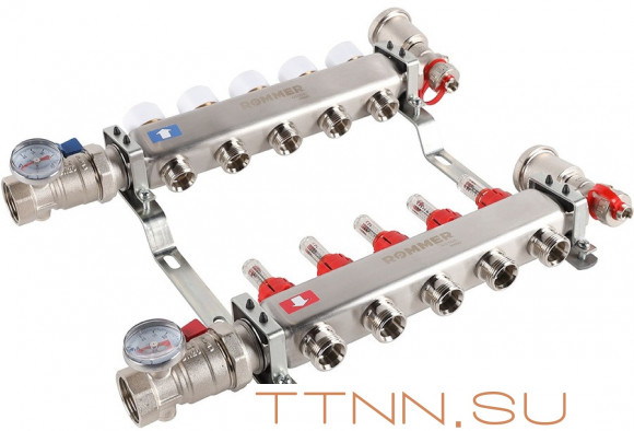 Для отопления Rommer 1"/3/4"x5 с расходомерами (RMS-1210-000005)