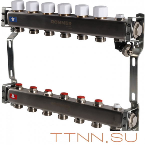 Для отопления Rommer 1"/3/4"x6 с запорными клапанами (RMS-3201-000006)