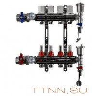 Коллекторная группа TIM KA004 4 выхода латунь