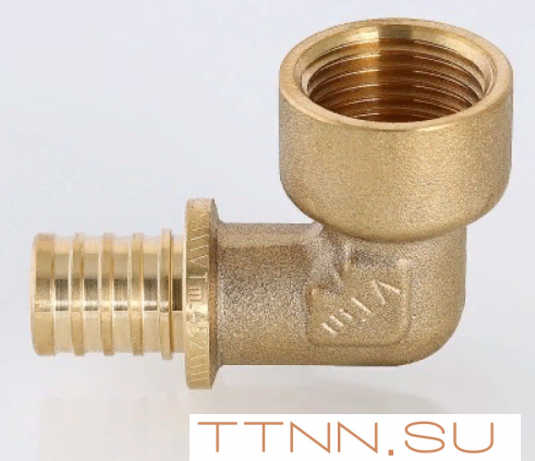 Угольник аксиальный Valtec 20х3/4 VTm.452.BG.002005 с переходом на внутреннюю резьбу