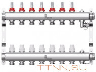 Коллектор для теплого пола Wester 1"-3/4 в сборе с расходомерами на 7 выходов Коллектор для теплого пола Wester 1"-3/4 в сборе с расходомерами на 7 выходов