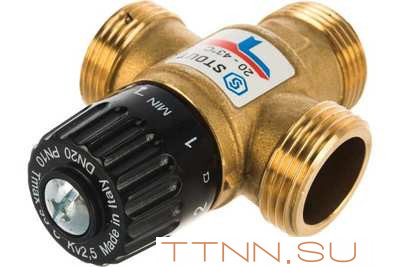 Смесительный клапан STOUT 1 НР 20-43°С KV 2,5 м3/ч Смесительный клапан STOUT 1 НР 20-43°С KV 2,5 м3/ч