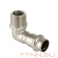 Угольник из нержавеющей стали 90 градусов Valtec 15х1/2 Угольник из нержавеющей стали 90 градусов Valtec 15х1/2