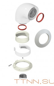 Колено подключения 90 диам. 60/100 для котлов Ariston Колено подключения 90 диам. 60/100 для котлов Ariston