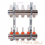 Коллекторная группа с расходомерами General fitings 1"х3/4" на 9 выходов Коллекторная группа с расходомерами General fitings 1"х3/4" на 9 выходов